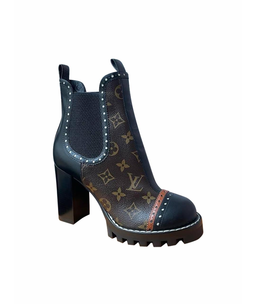 LOUIS VUITTON Коричневые кожаные ботильоны, фото 1
