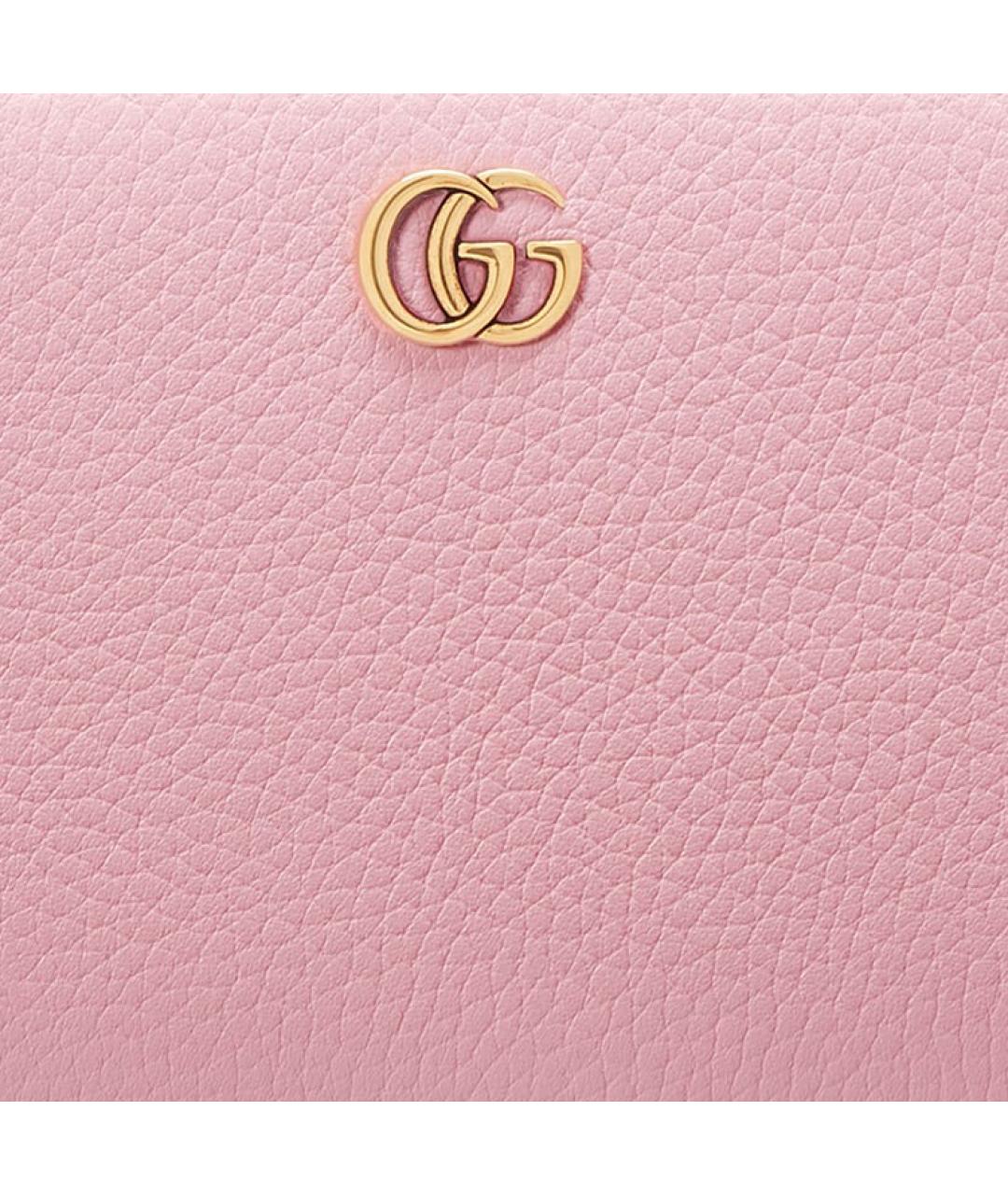 GUCCI Розовый кожаный кошелек, фото 5