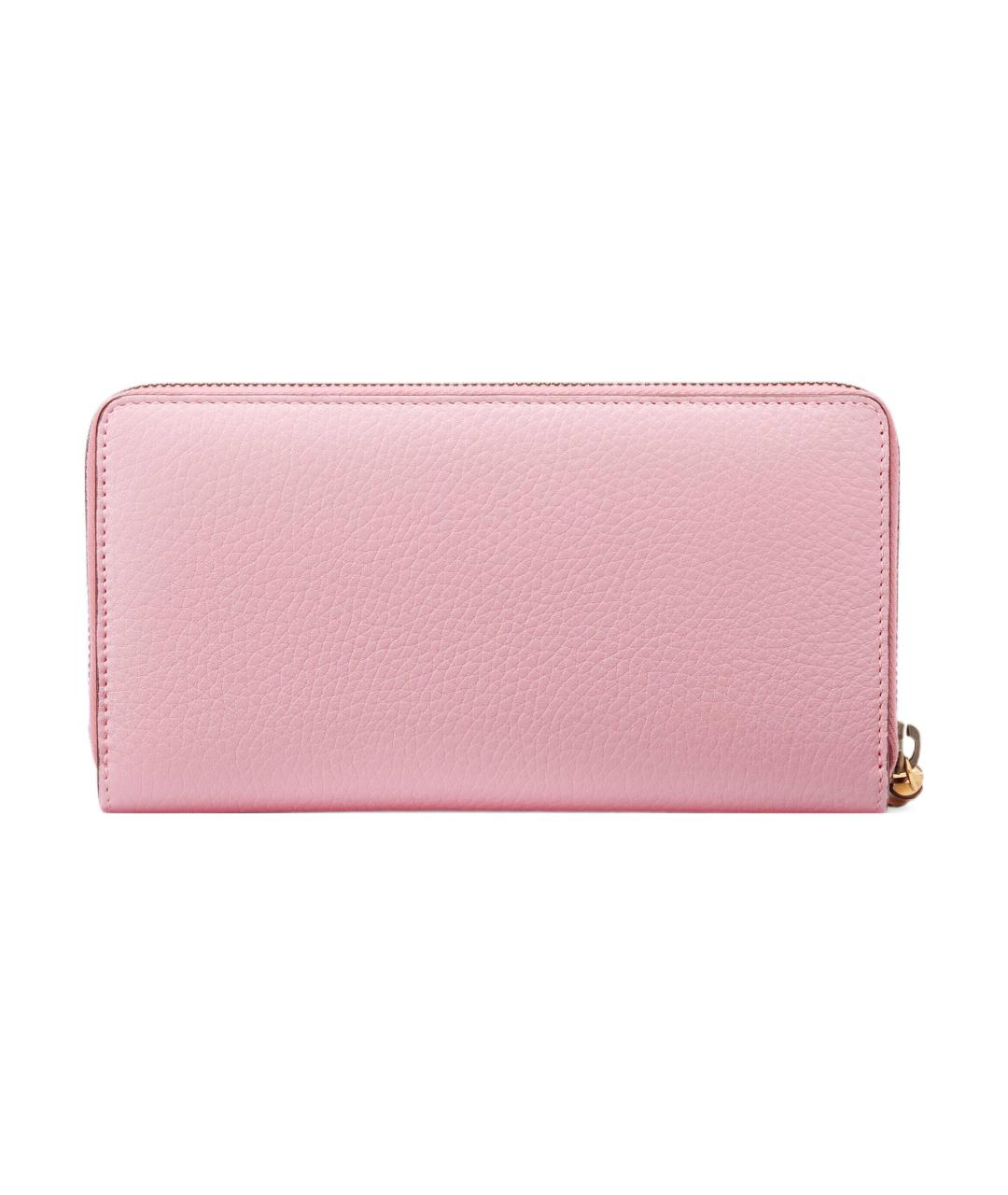 GUCCI Розовый кожаный кошелек, фото 3