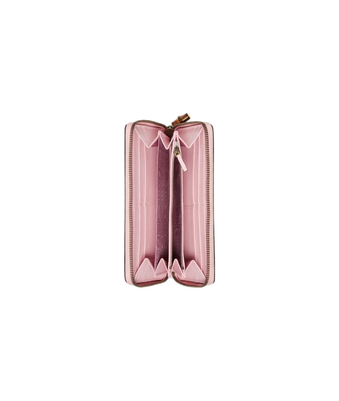 GUCCI Розовый кожаный кошелек, фото 4