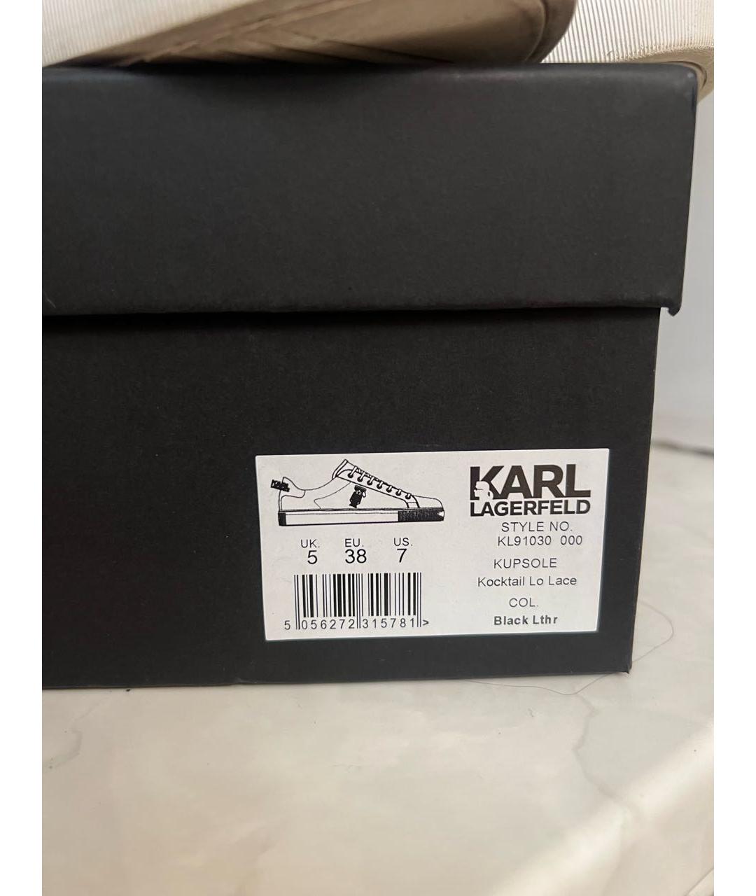 KARL LAGERFELD Черные кожаные кеды, фото 6