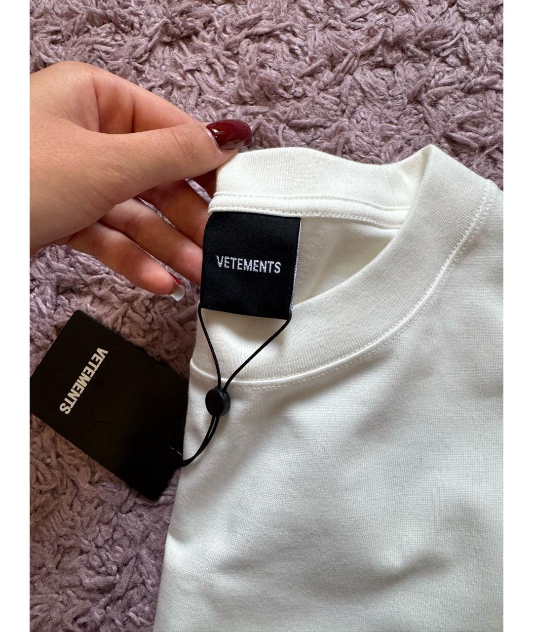 VETEMENTS Белая хлопковая футболка, фото 5