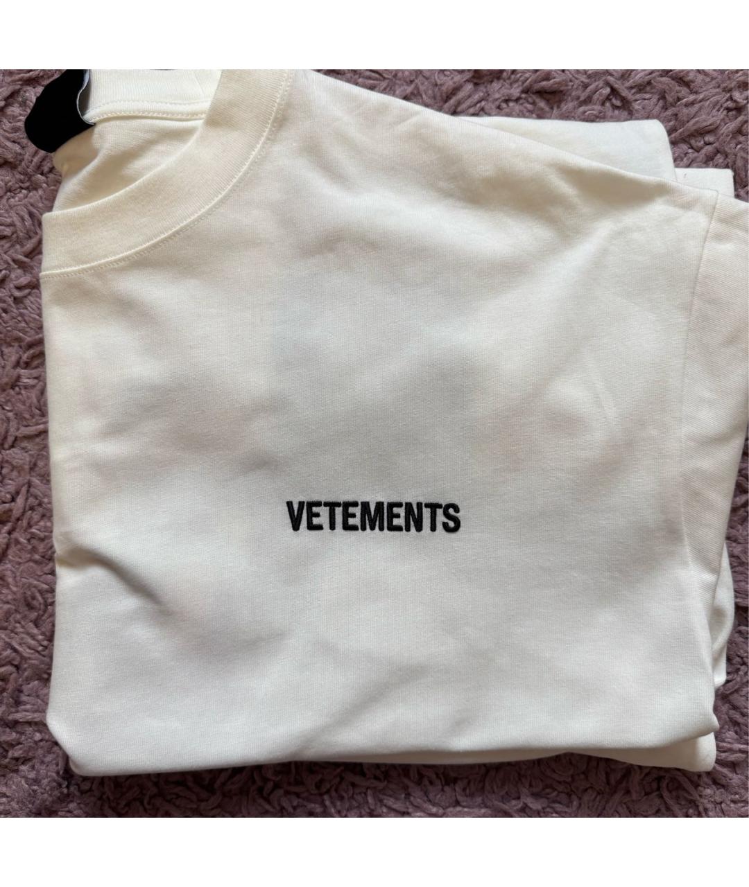 VETEMENTS Белая хлопковая футболка, фото 4