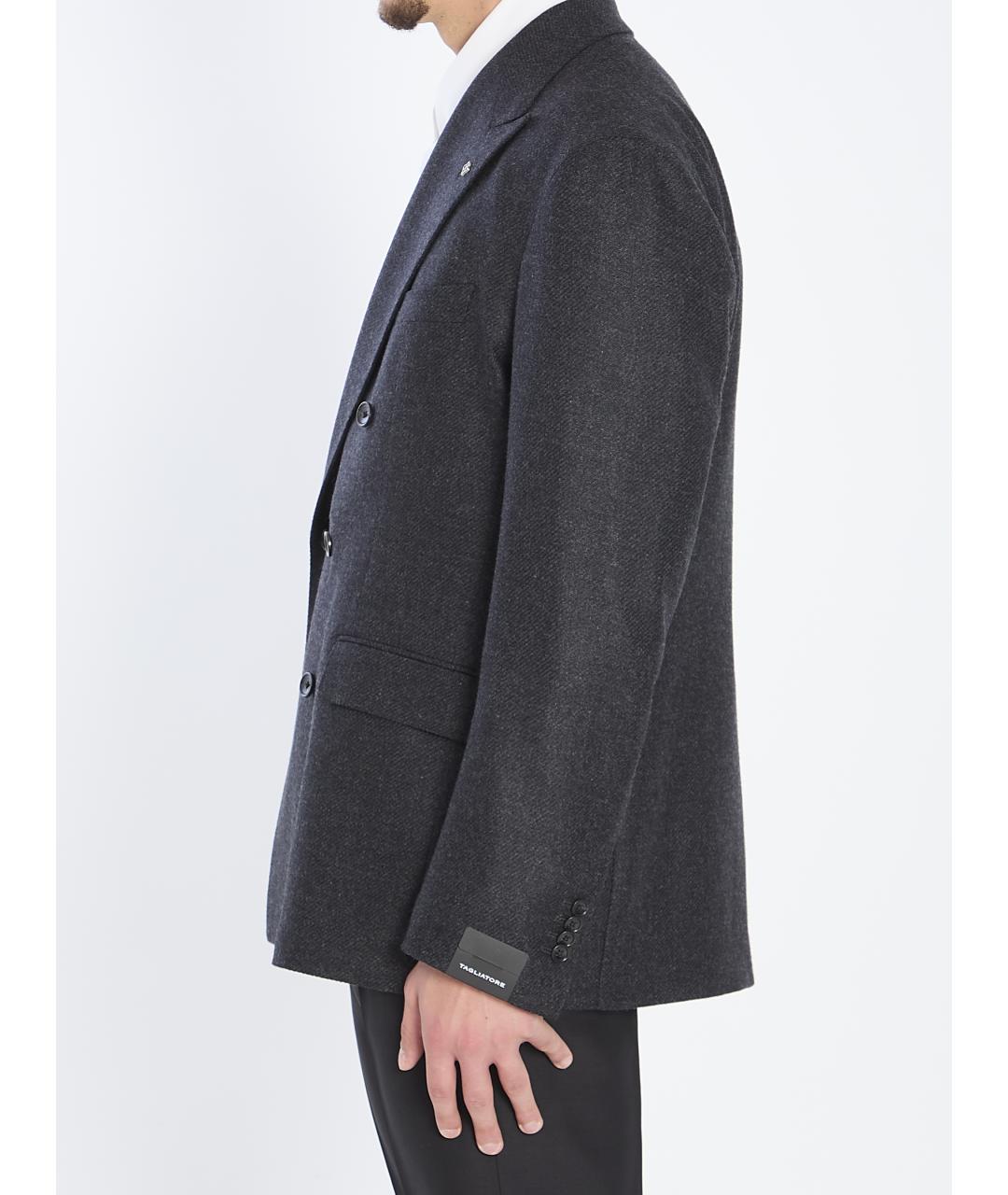 TAGLIATORE Серый шерстяной пиджак, фото 4