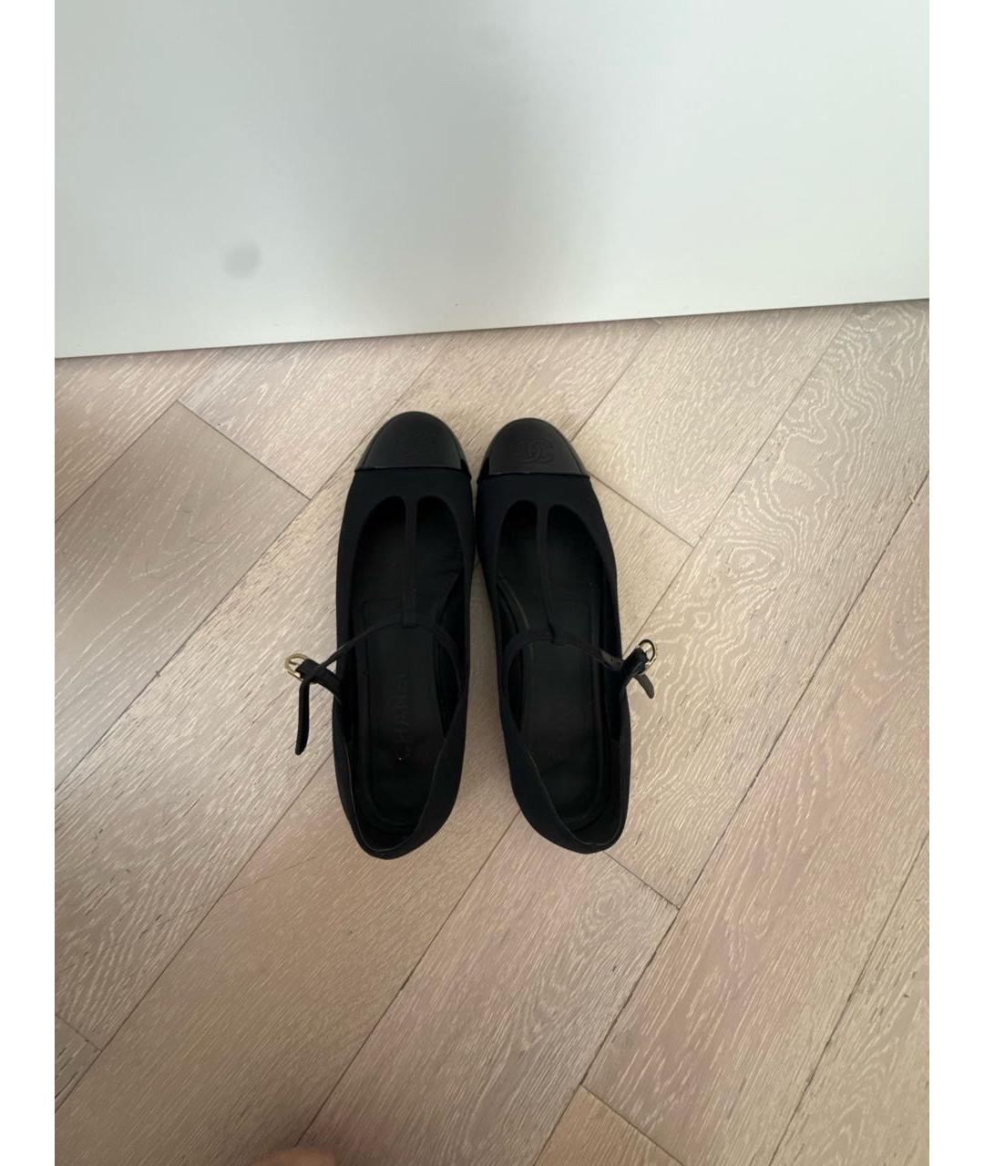 CHANEL Черные кожаные балетки, фото 3