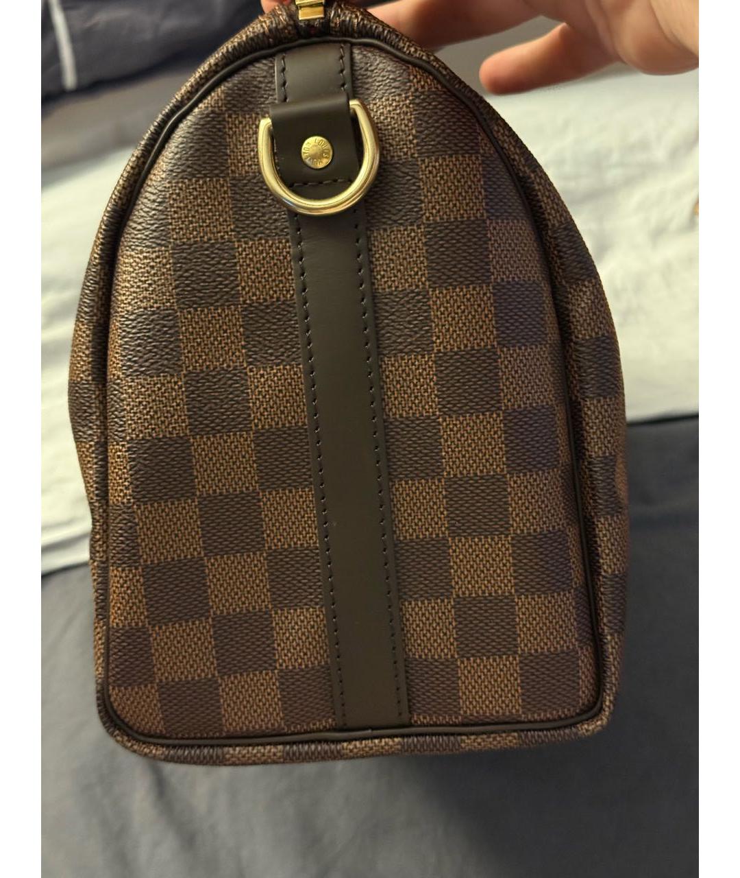 LOUIS VUITTON Коричневая кожаная сумка через плечо, фото 5