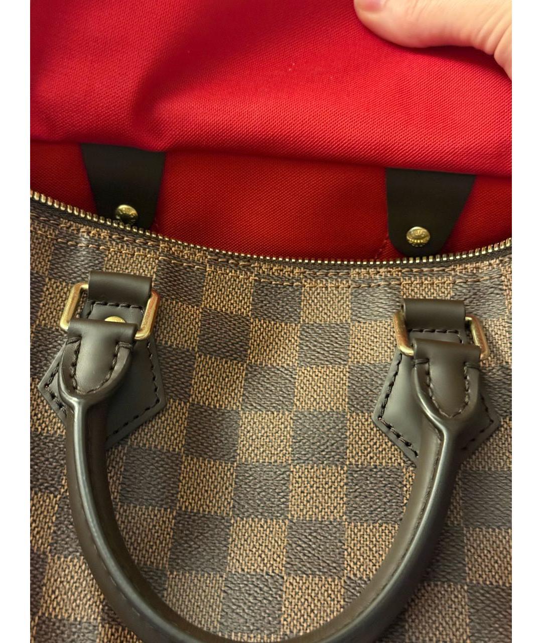 LOUIS VUITTON Коричневая кожаная сумка через плечо, фото 7