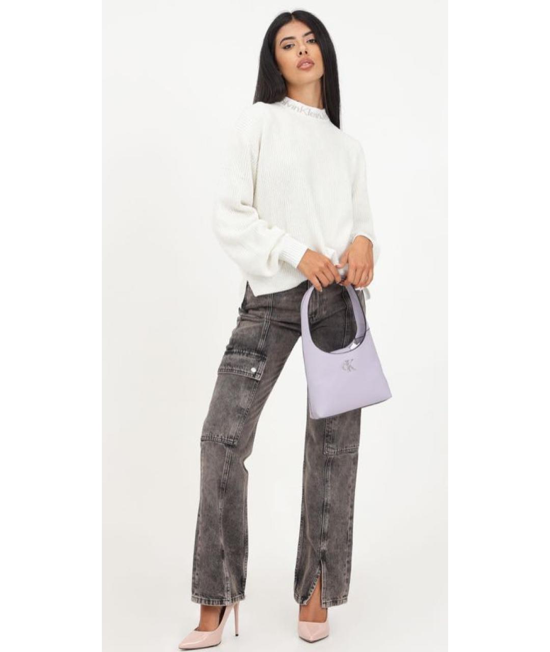 CALVIN KLEIN Коричневые хлопко-эластановые джинсы клеш, фото 2