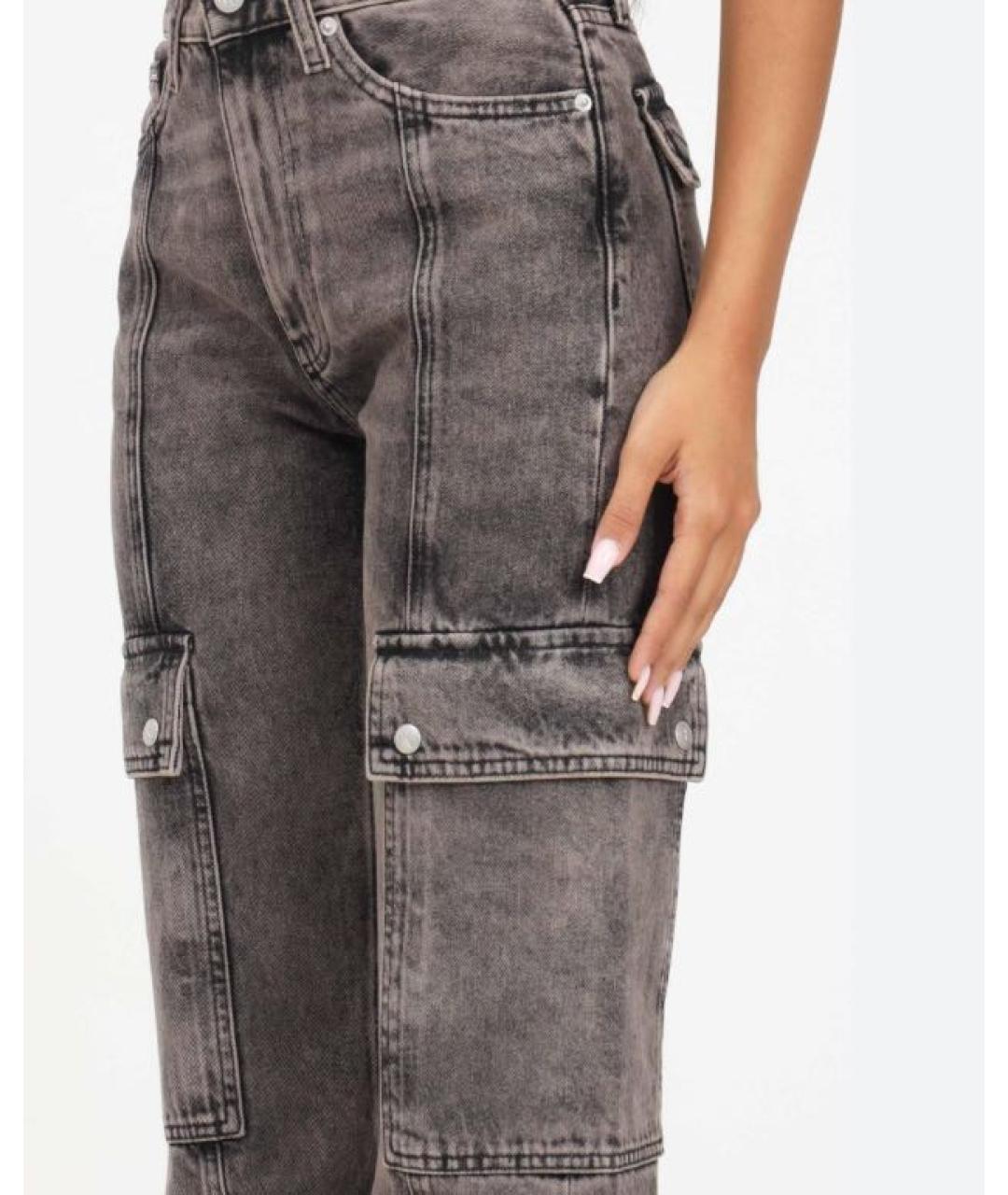 CALVIN KLEIN Коричневые хлопко-эластановые джинсы клеш, фото 3