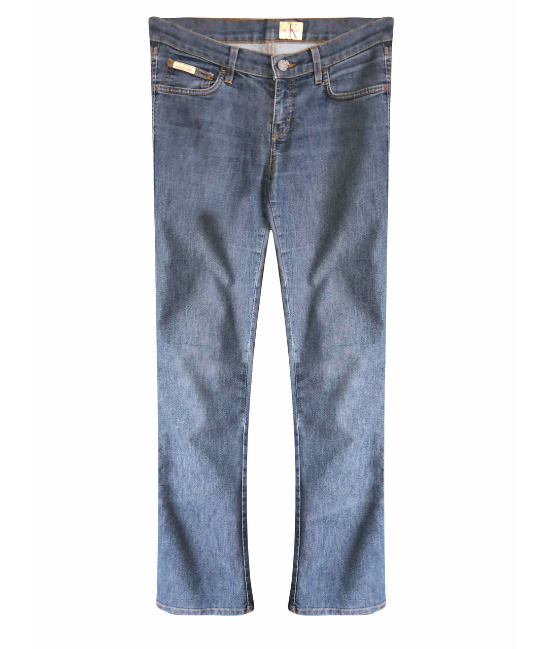 CALVIN KLEIN Синие хлопковые прямые джинсы, фото 1