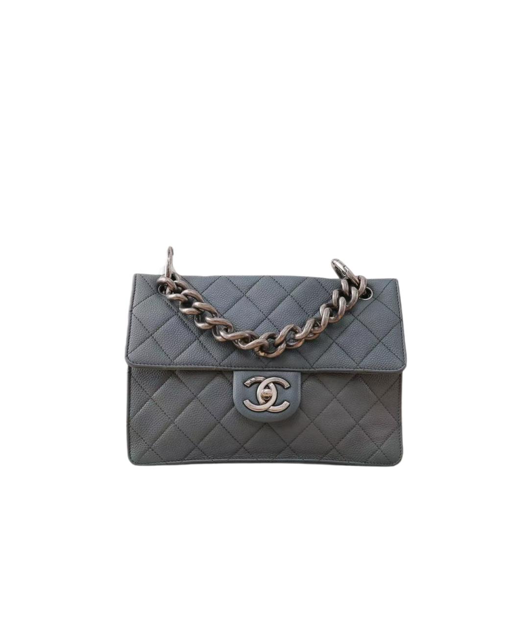 CHANEL Серая кожаная сумка через плечо, фото 6