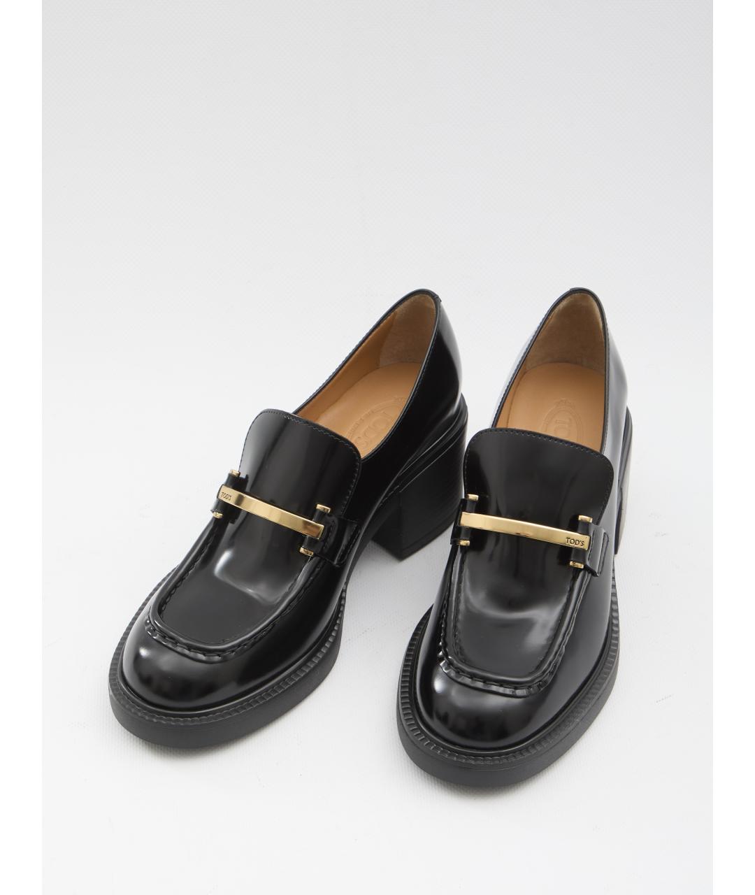 TOD'S Черные кожаные лоферы, фото 4