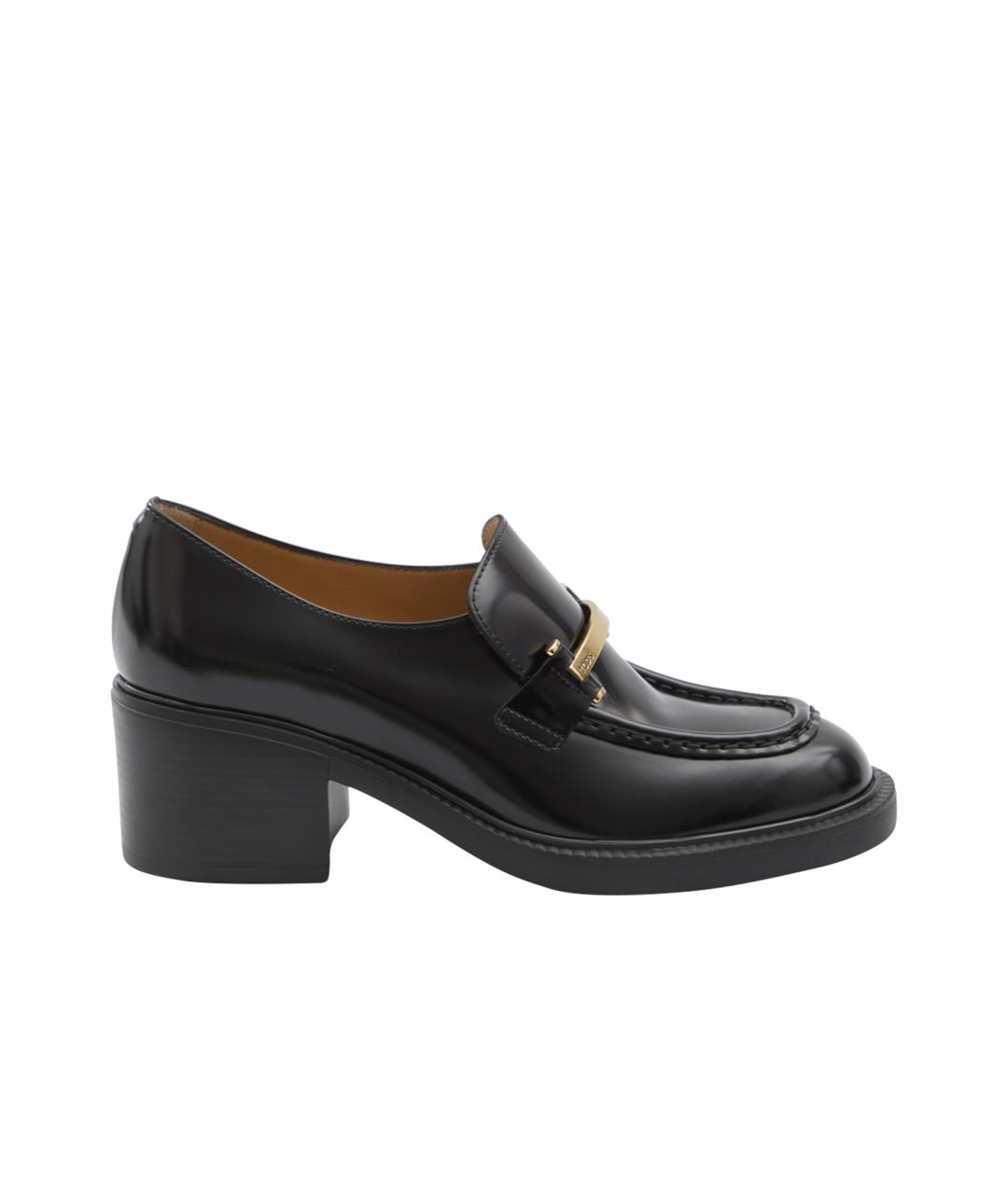 TOD'S Черные кожаные лоферы, фото 1