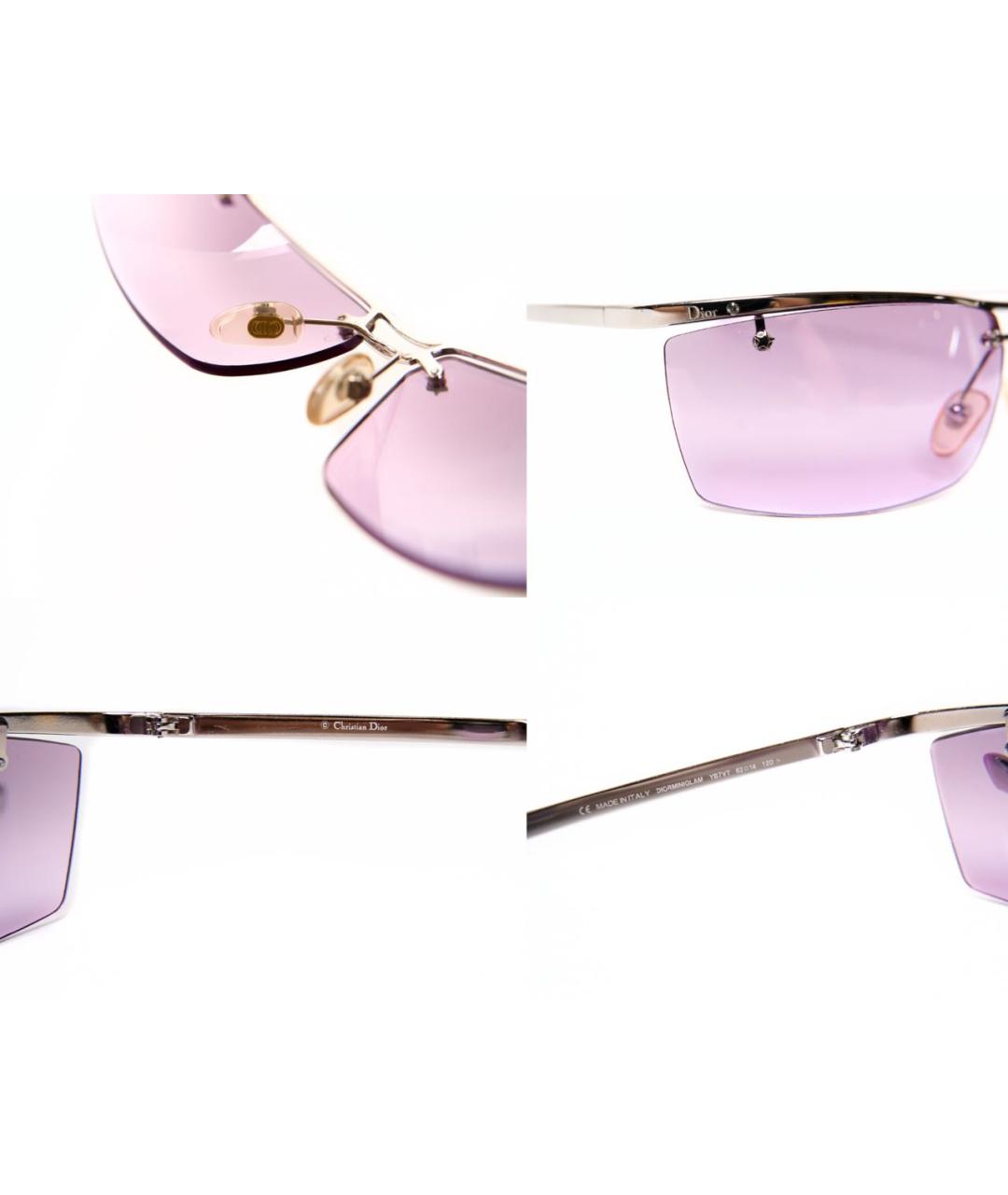 CHRISTIAN DIOR Фиолетовые металлические солнцезащитные очки, фото 5