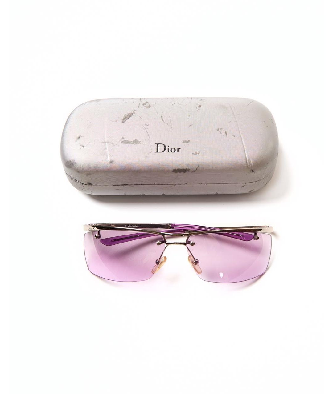 CHRISTIAN DIOR Фиолетовые металлические солнцезащитные очки, фото 4