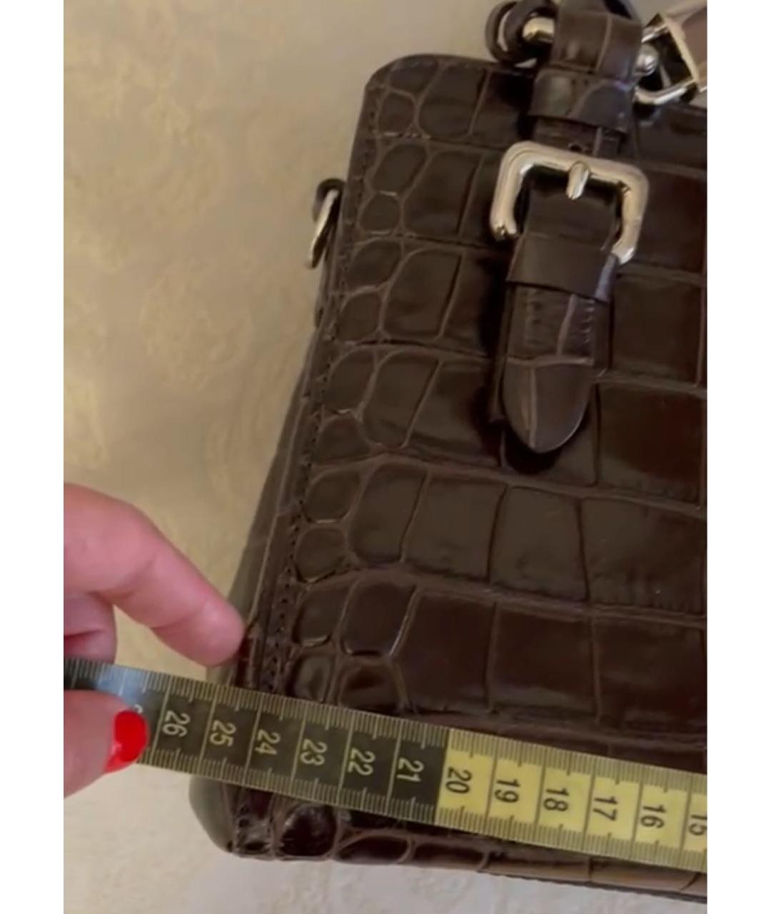 GIORGIO ARMANI Бордовая кожаная сумка тоут, фото 6