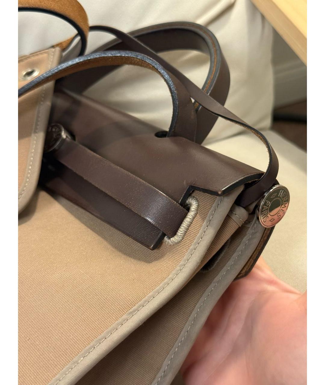 HERMES Коричневая кожаная сумка через плечо, фото 6