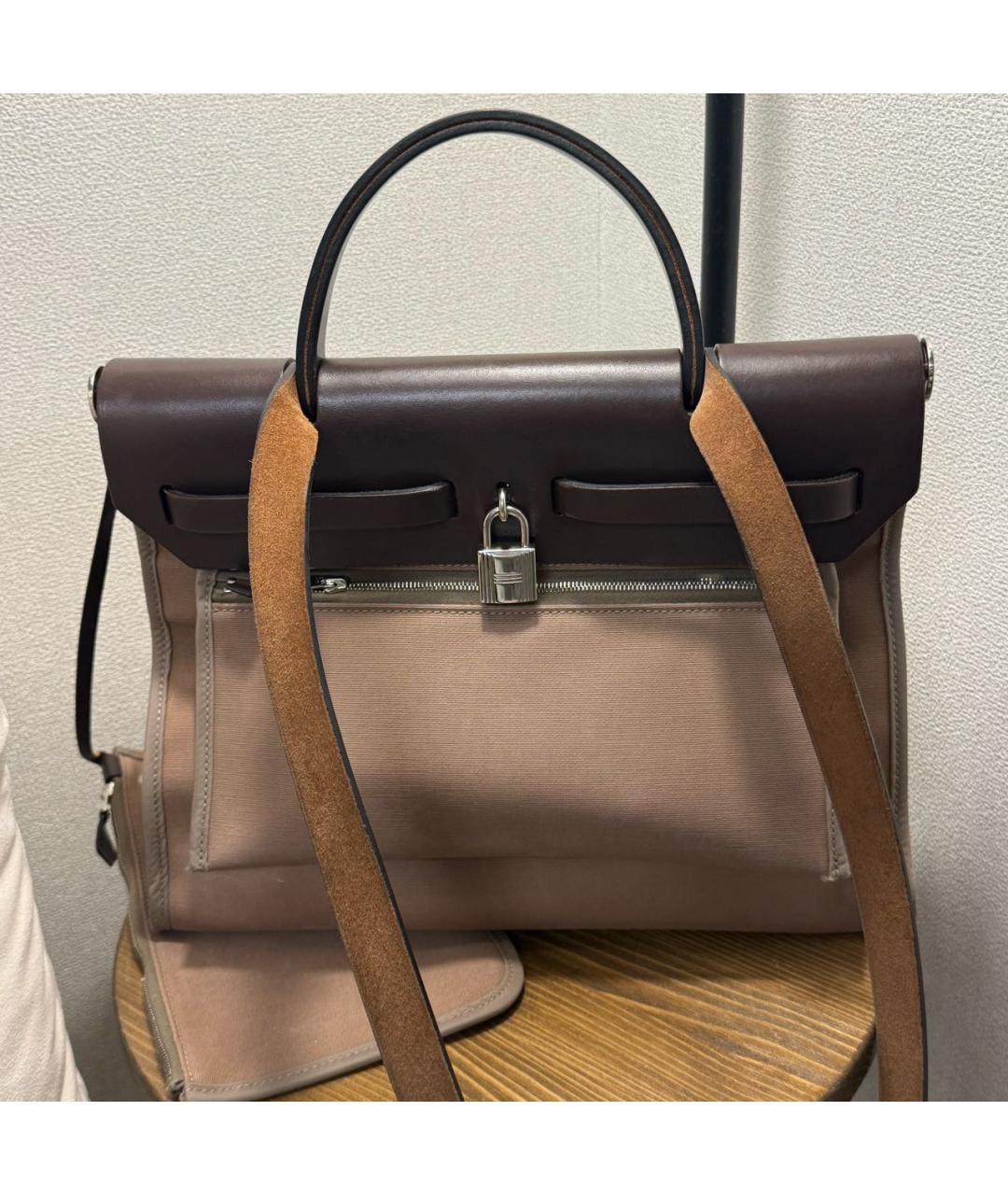HERMES Коричневая кожаная сумка через плечо, фото 4