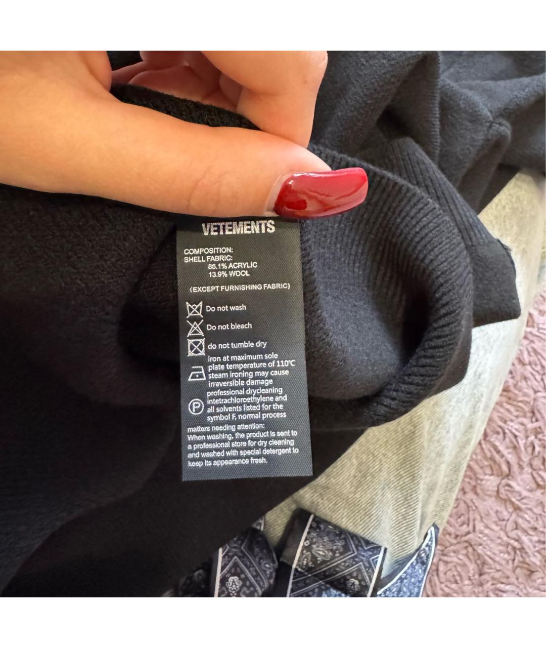 VETEMENTS Черный синтетический джемпер / свитер, фото 7