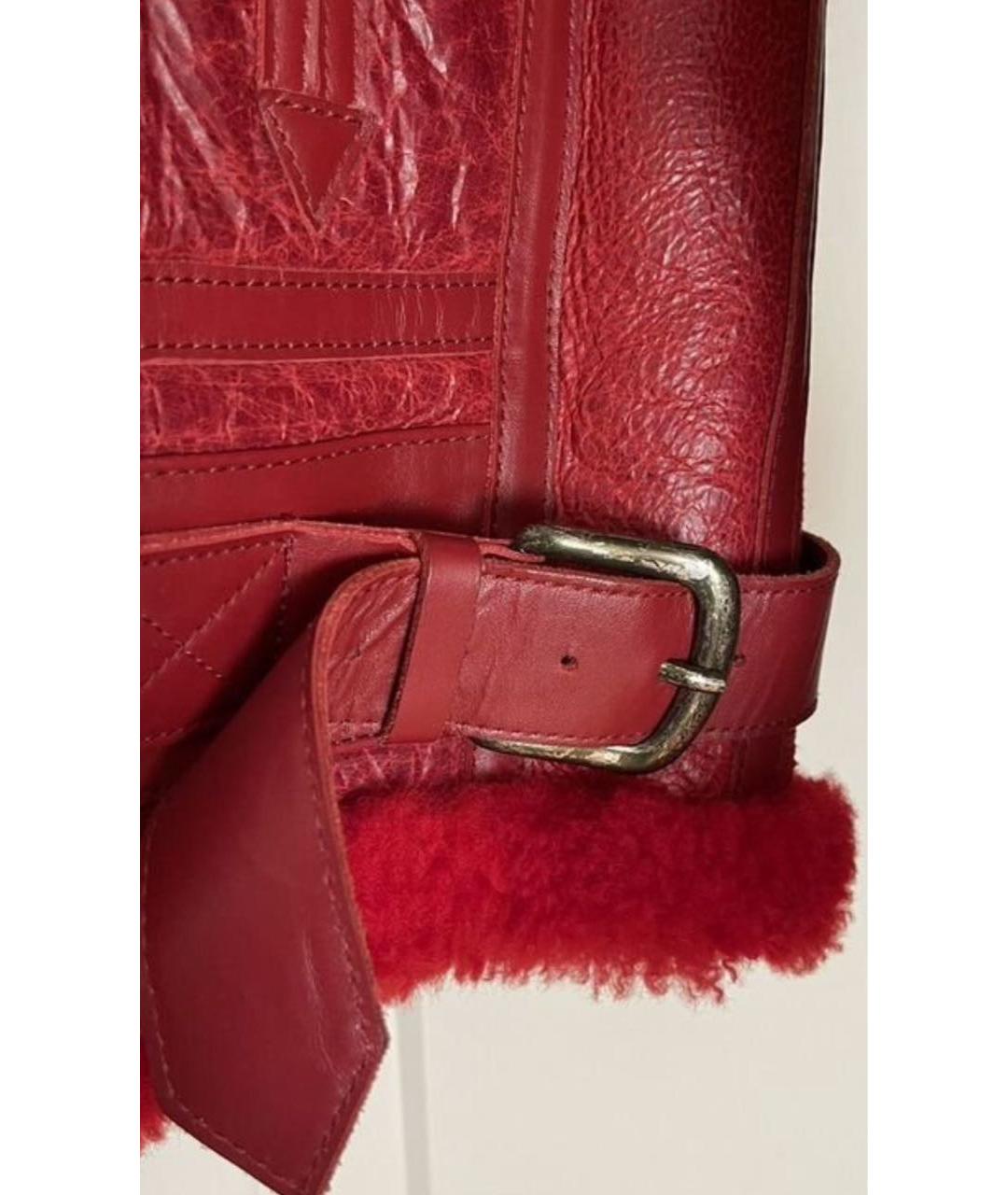 BALENCIAGA Красная кожаная дубленка, фото 8