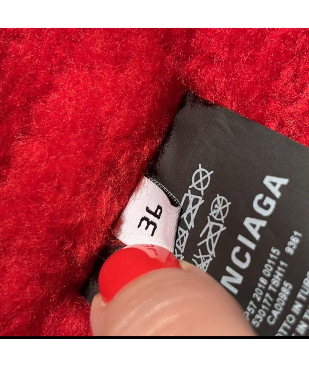 BALENCIAGA Красная кожаная дубленка, фото 4