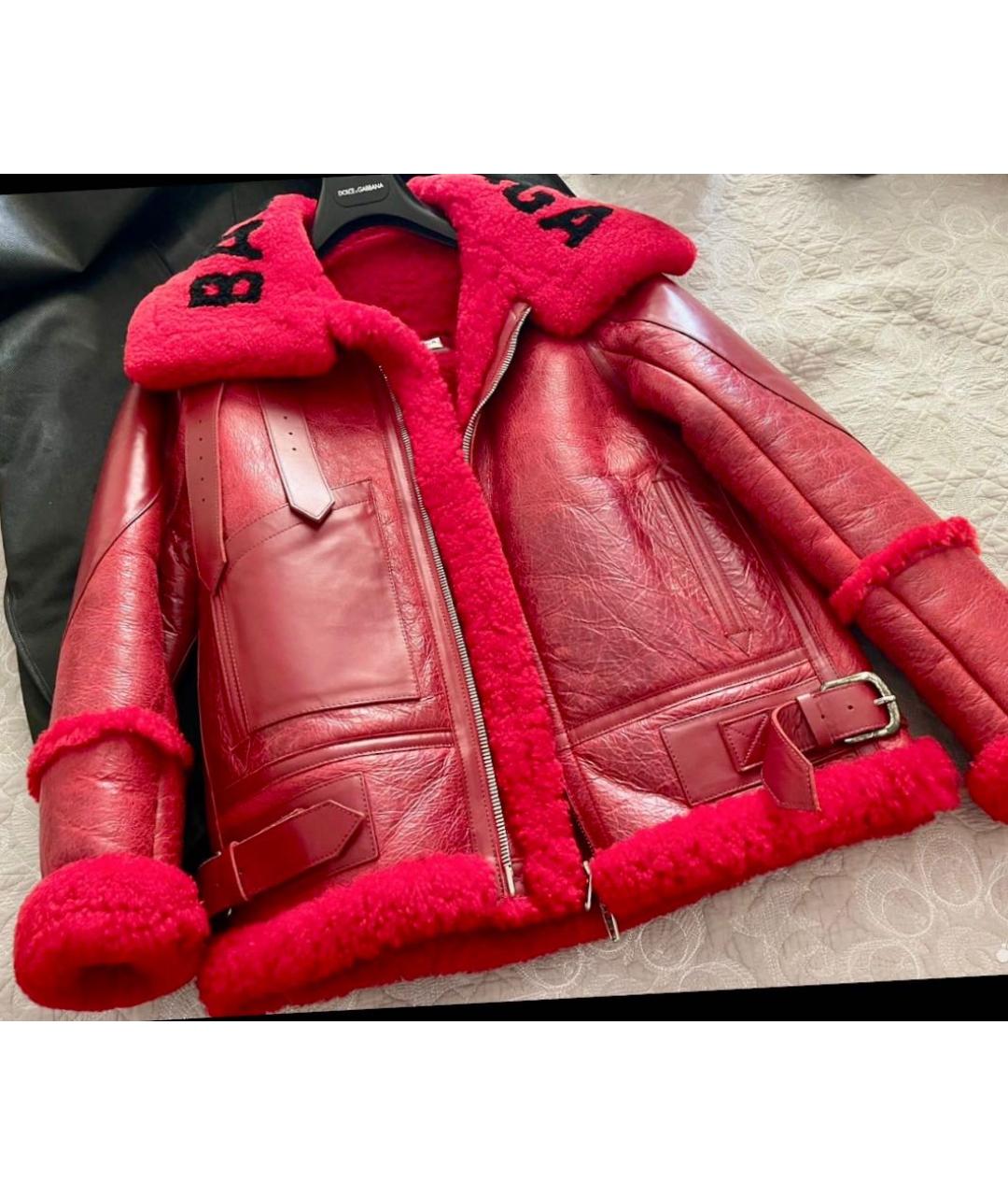 BALENCIAGA Красная кожаная дубленка, фото 9