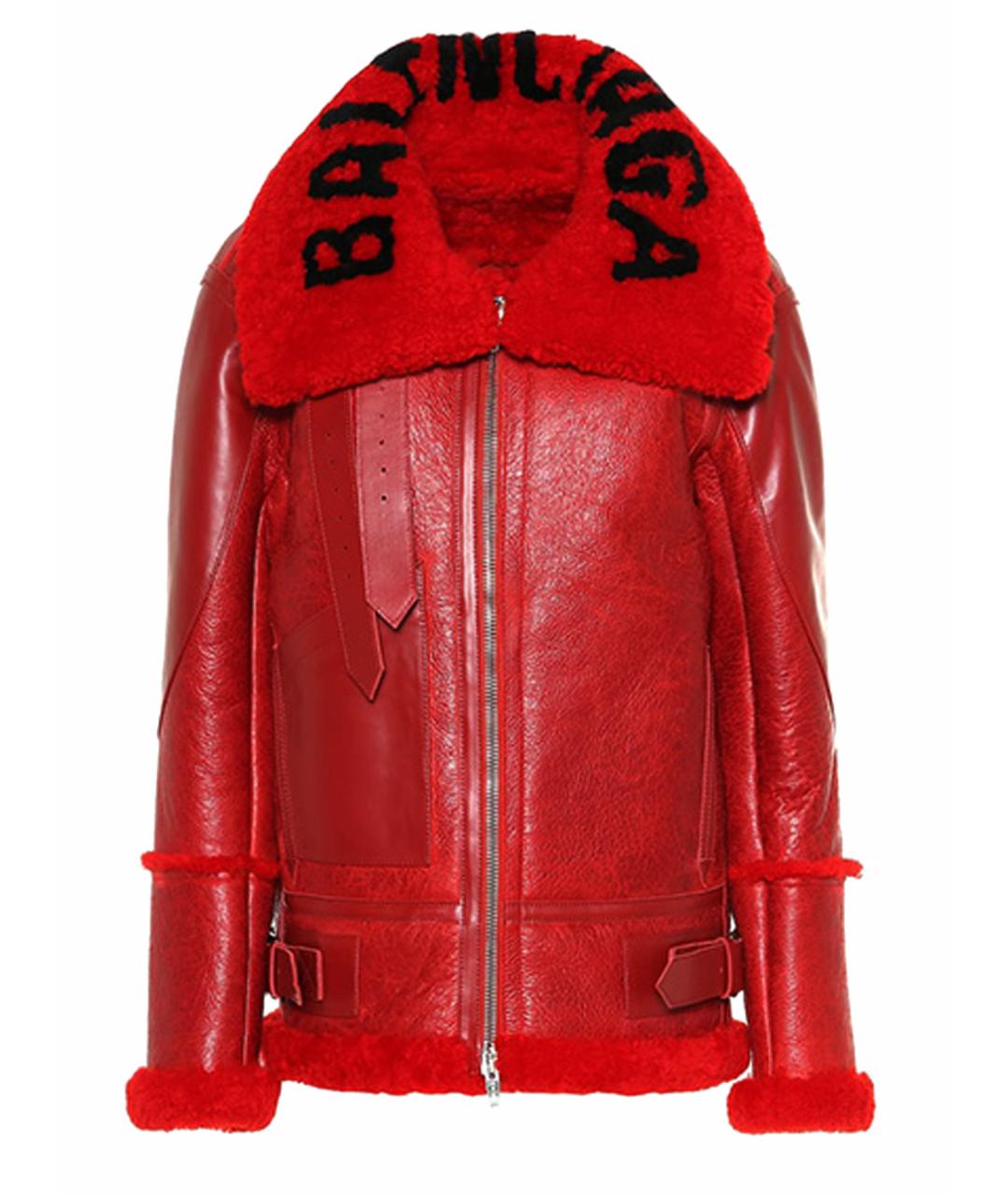 BALENCIAGA Красная кожаная дубленка, фото 1