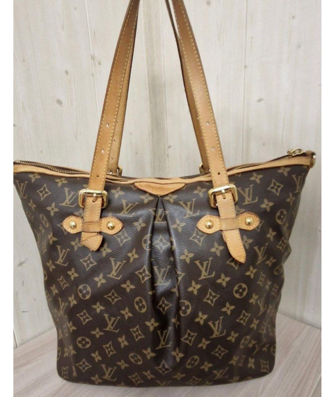 LOUIS VUITTON Коричневая кожаная сумка тоут, фото 2