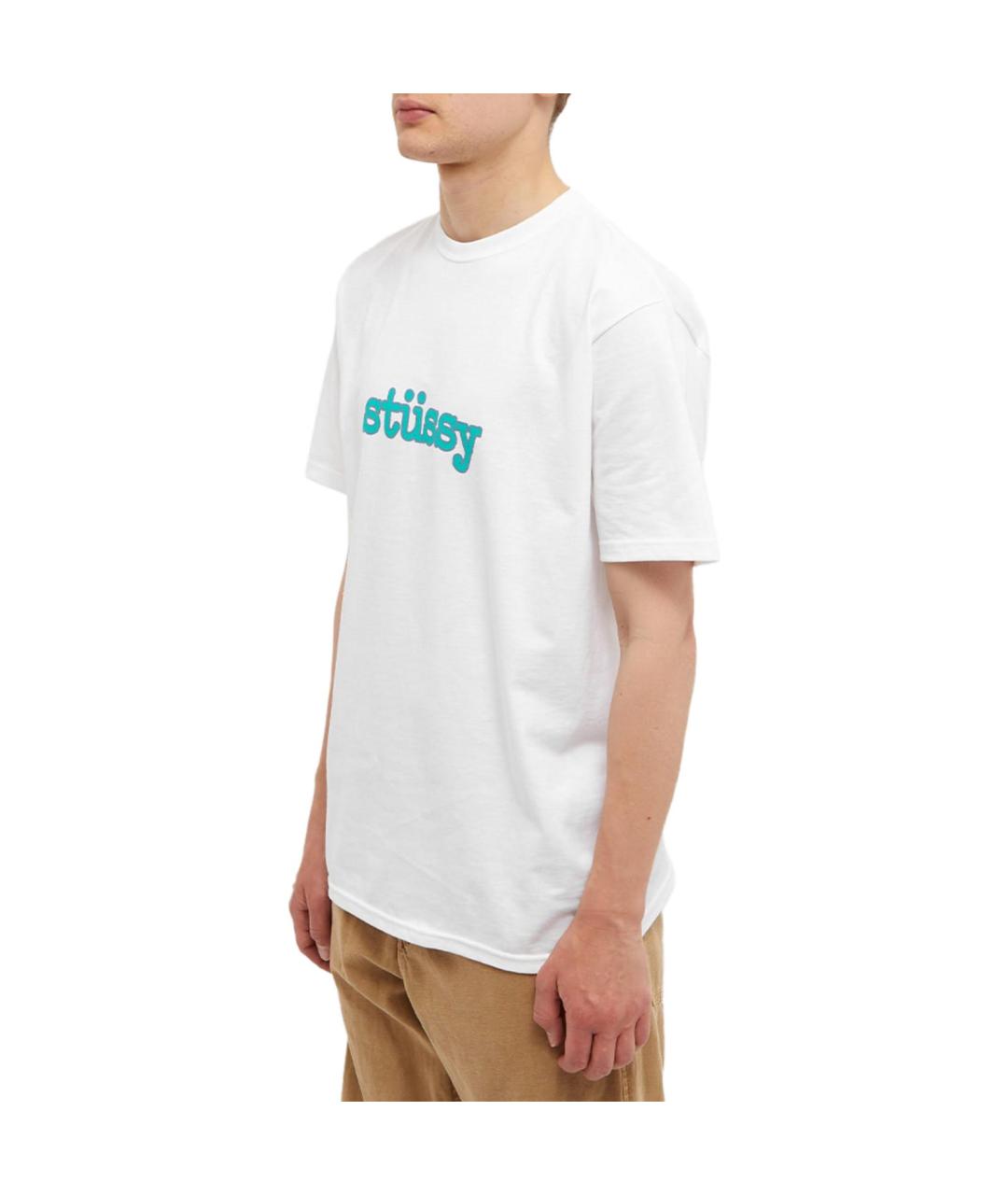 STUSSY Белая футболка, фото 2