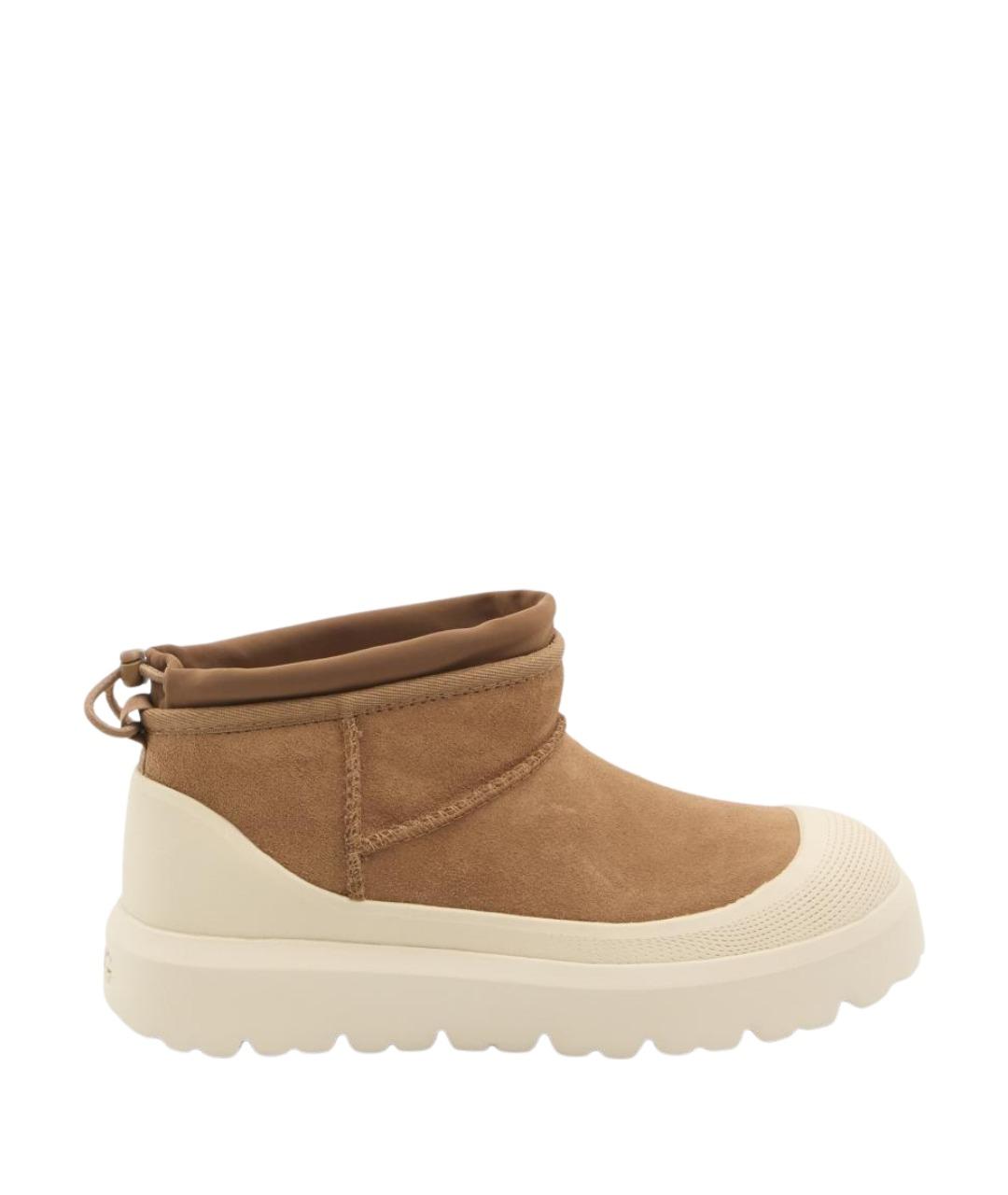 UGG AUSTRALIA Коричневые кожаные низкие ботинки, фото 1