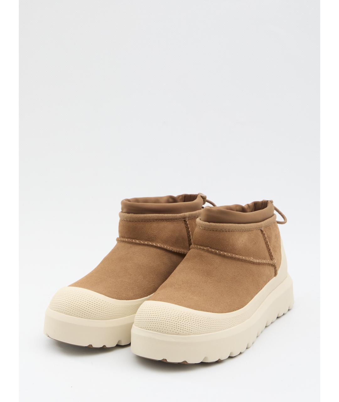 UGG AUSTRALIA Коричневые кожаные низкие ботинки, фото 2