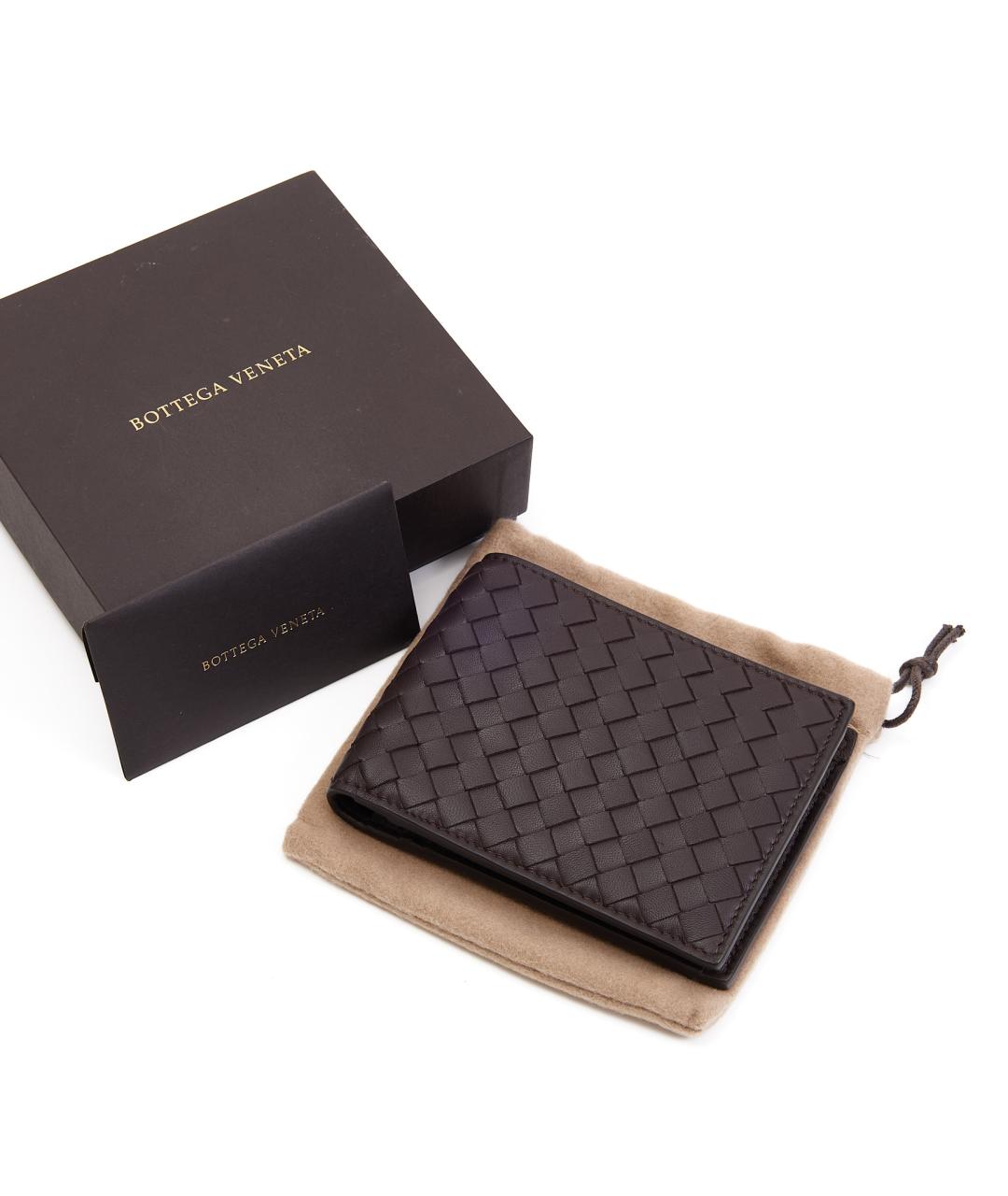 BOTTEGA VENETA Коричневый кожаный кошелек, фото 5