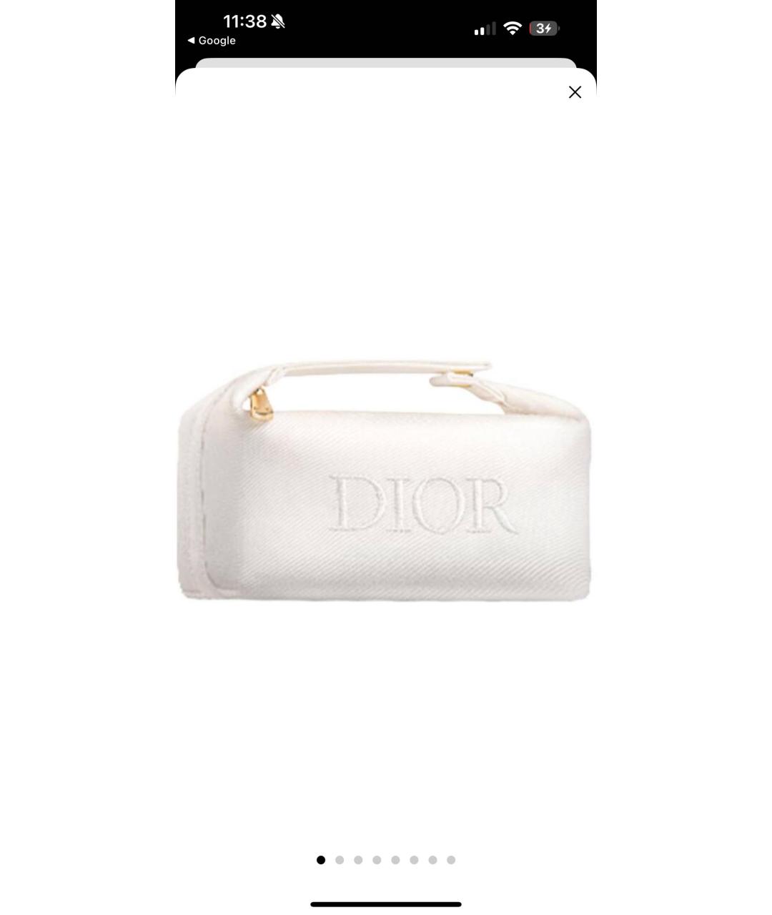 CHRISTIAN DIOR Белая хлопковая косметичка, фото 8
