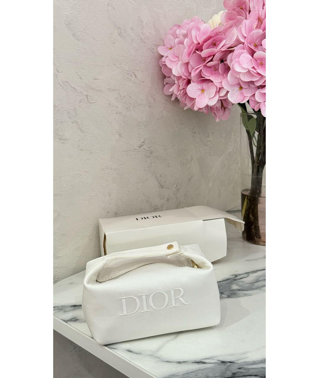 CHRISTIAN DIOR Белая хлопковая косметичка, фото 2