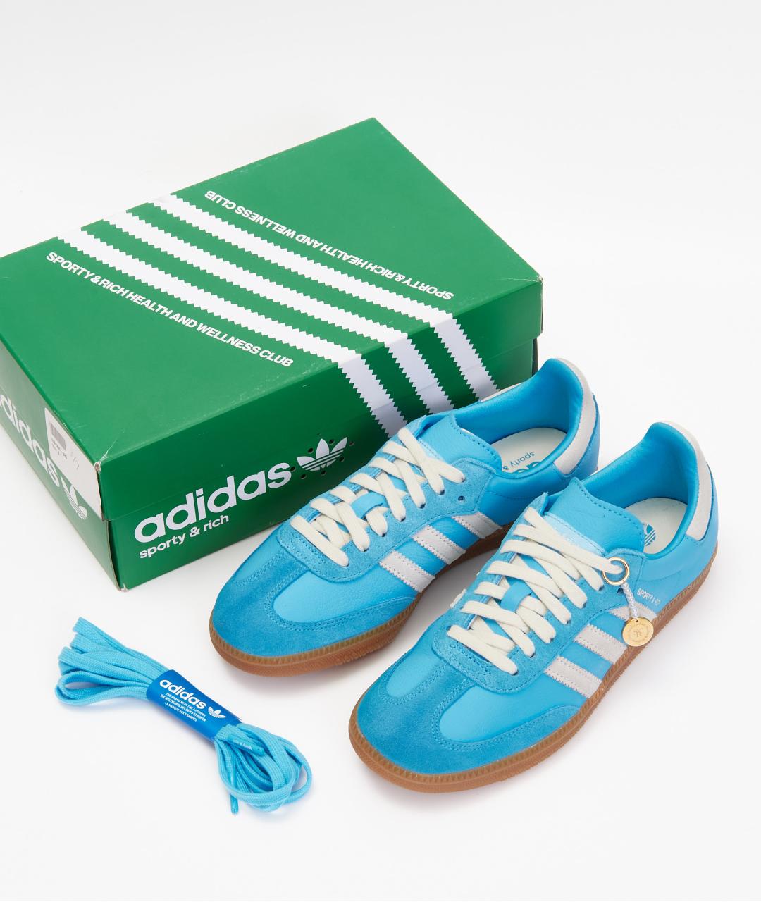 ADIDAS Голубые кожаные кеды, фото 6