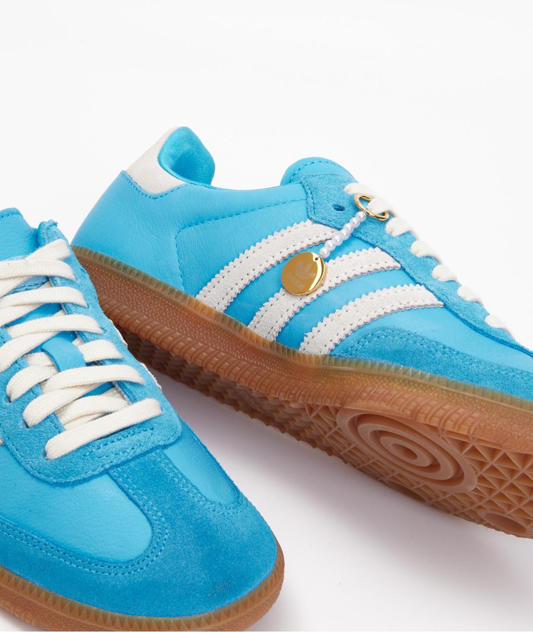 ADIDAS Голубые кожаные кеды, фото 5