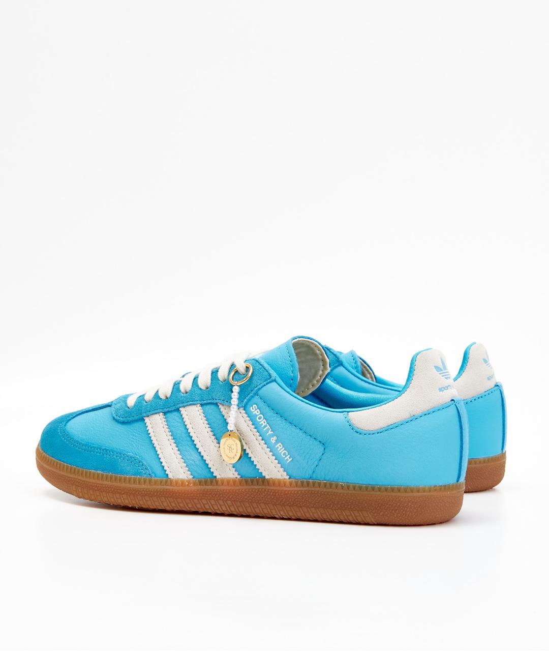 ADIDAS Голубые кожаные кеды, фото 3