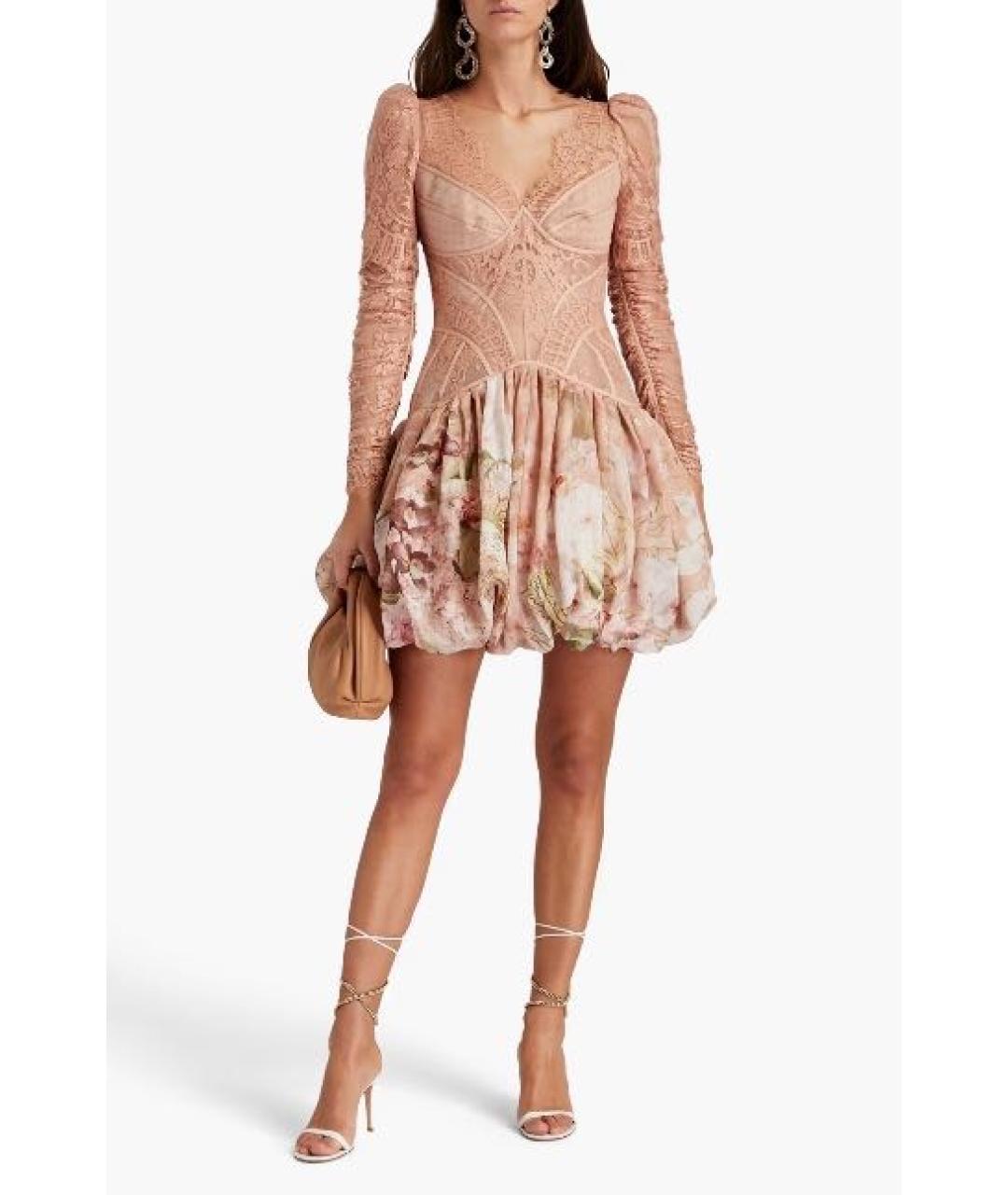 ZIMMERMANN Бежевое льняное коктейльное платье, фото 2