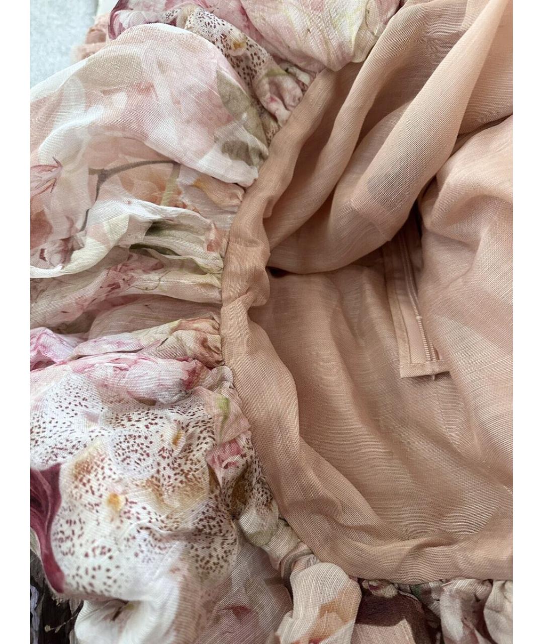 ZIMMERMANN Бежевое льняное коктейльное платье, фото 8