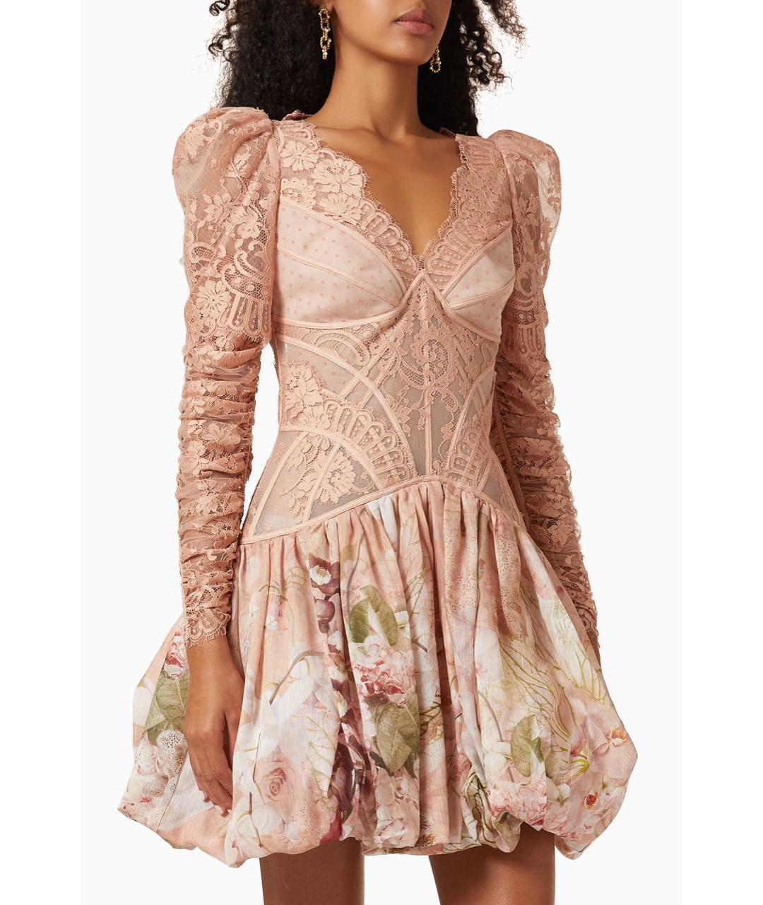 ZIMMERMANN Бежевое льняное коктейльное платье, фото 6