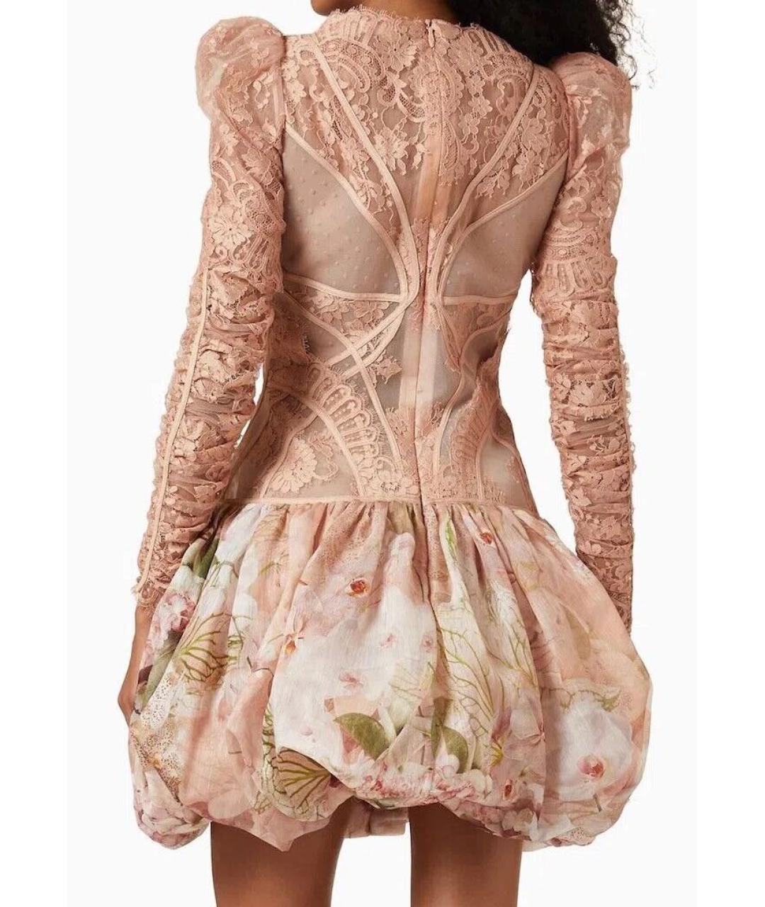 ZIMMERMANN Бежевое льняное коктейльное платье, фото 7