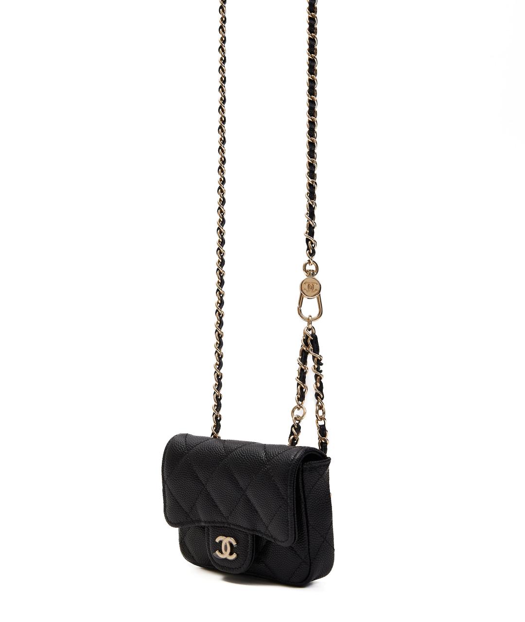 CHANEL Черная кожаная поясная сумка, фото 2