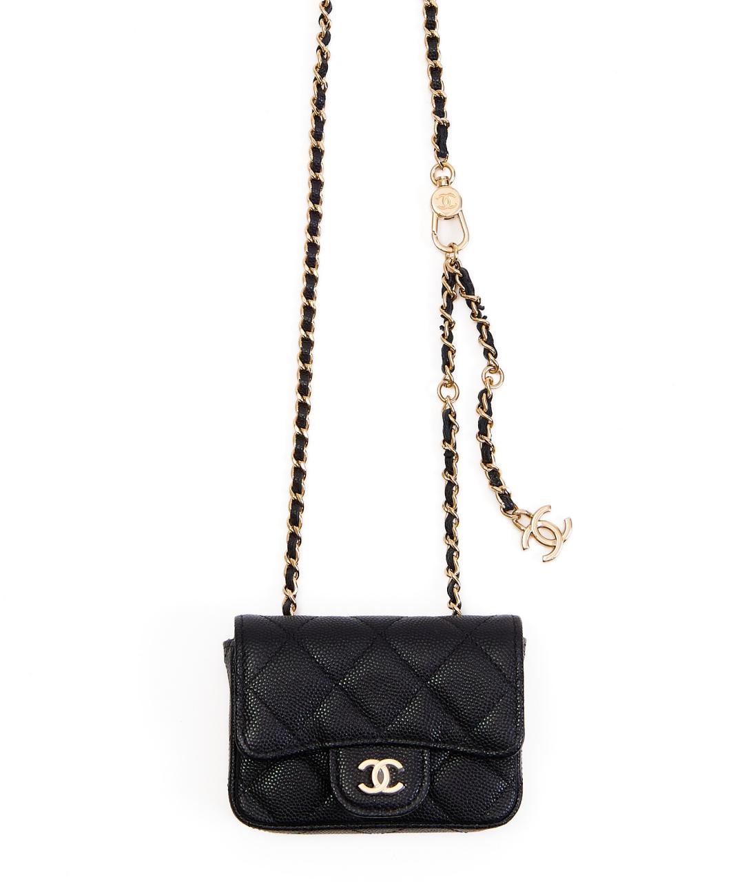 CHANEL Черная кожаная поясная сумка, фото 1