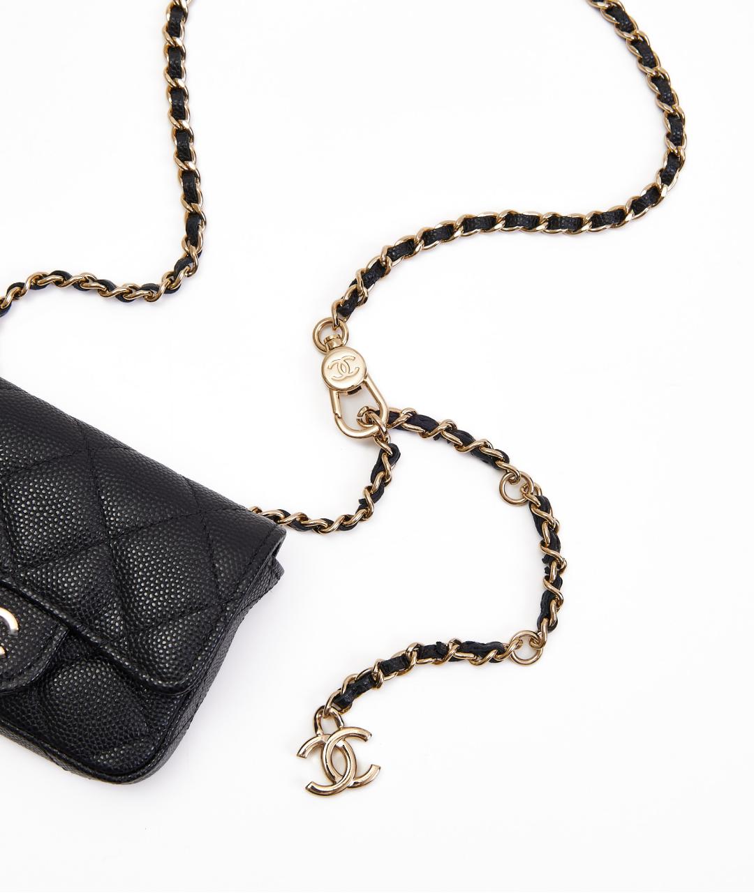 CHANEL Черная кожаная поясная сумка, фото 3