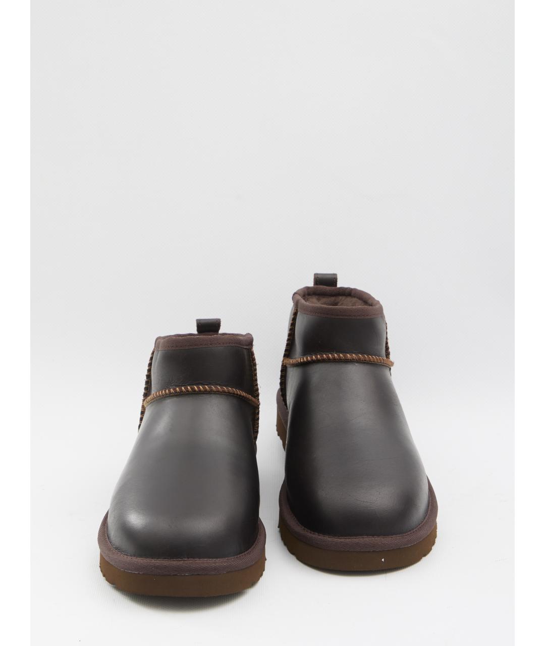 UGG AUSTRALIA Коричневые кожаные низкие ботинки, фото 5