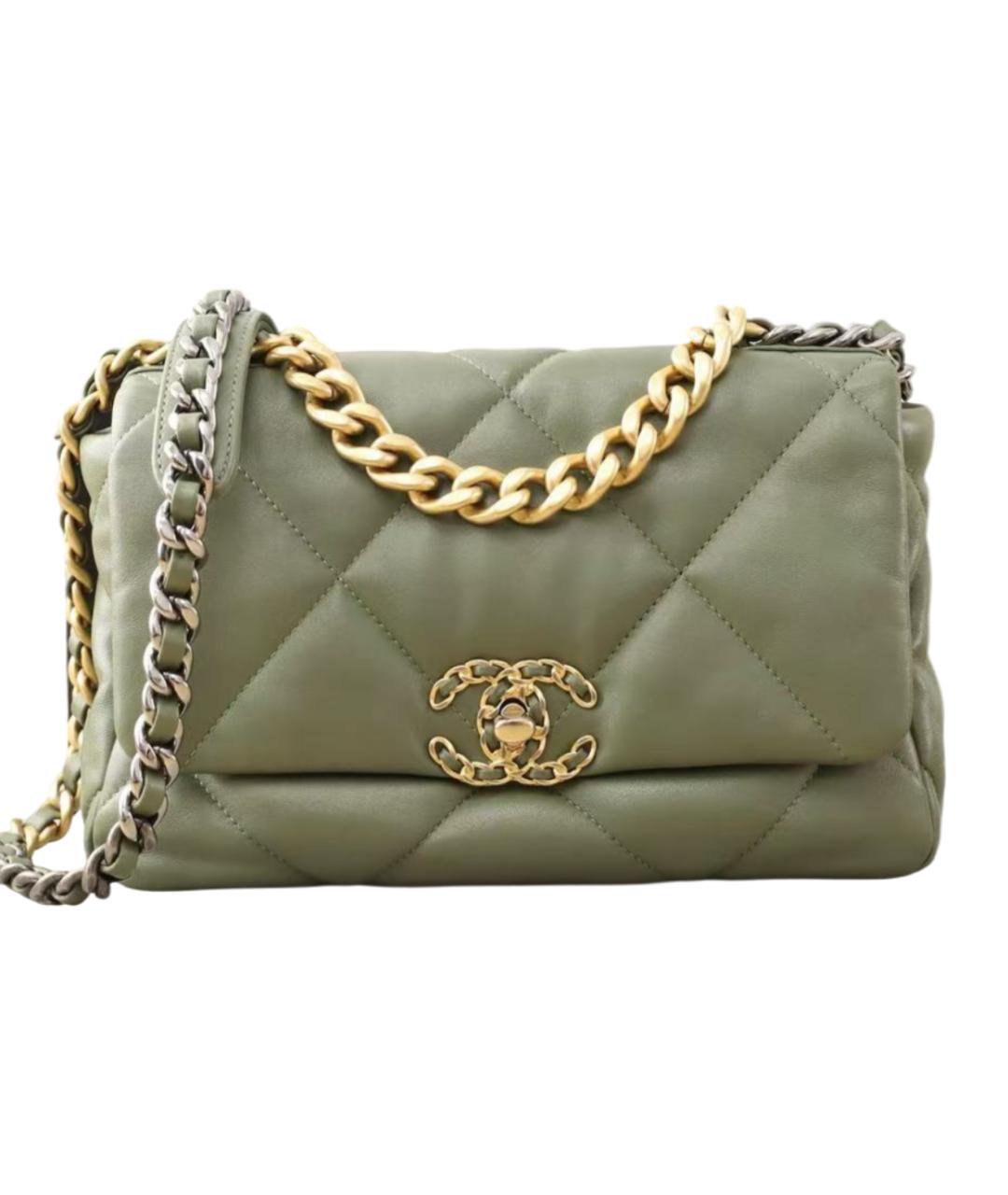 CHANEL Зеленая кожаная сумка через плечо, фото 6