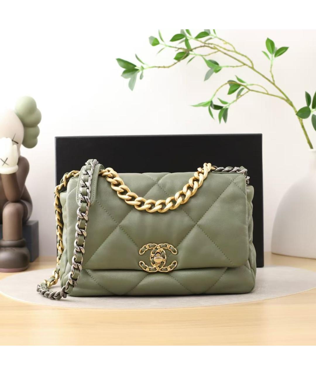 CHANEL Зеленая кожаная сумка через плечо, фото 2