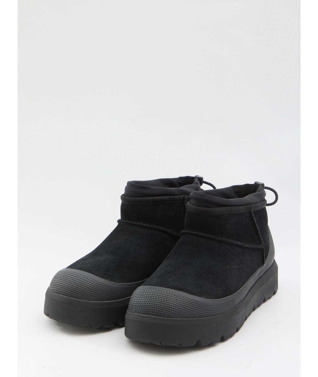 UGG AUSTRALIA Черные кожаные низкие ботинки, фото 2