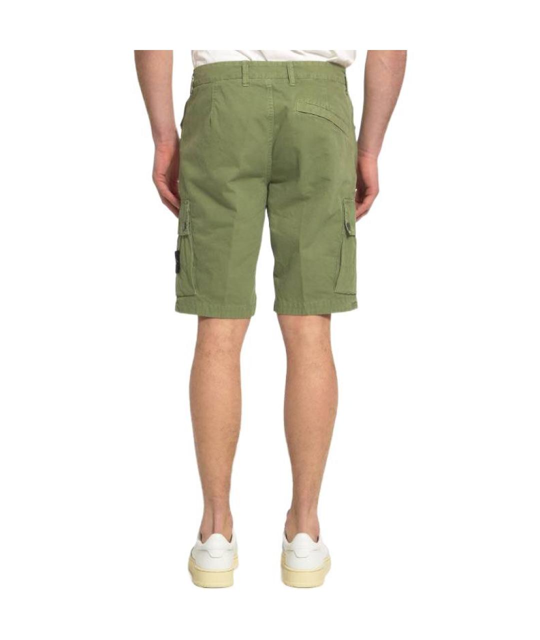 STONE ISLAND Зеленые шорты, фото 3