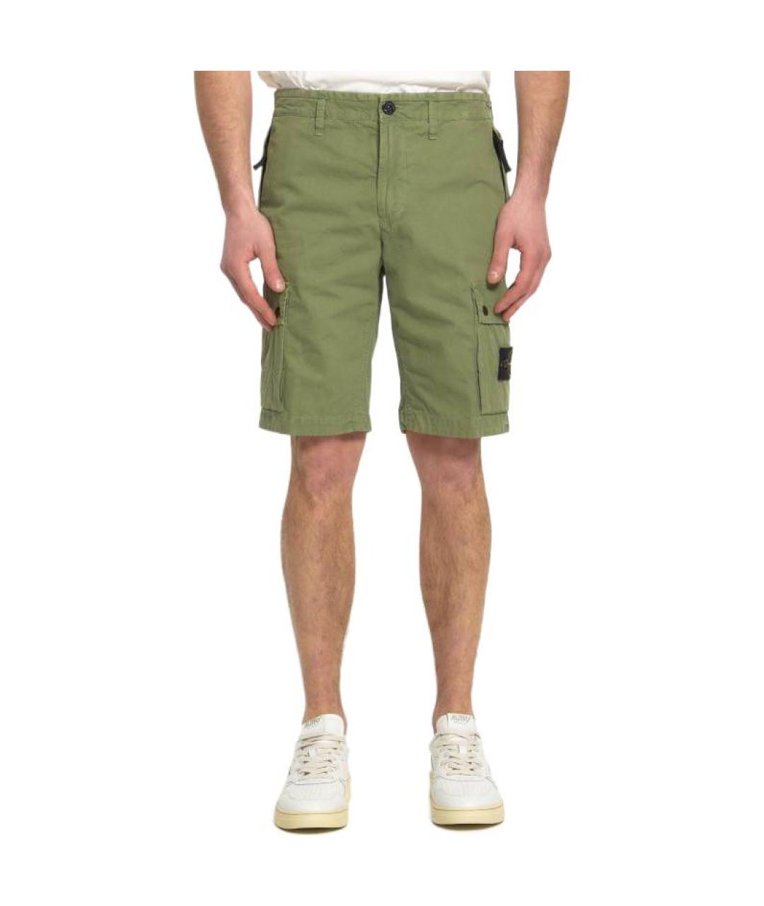 STONE ISLAND Зеленые шорты, фото 2